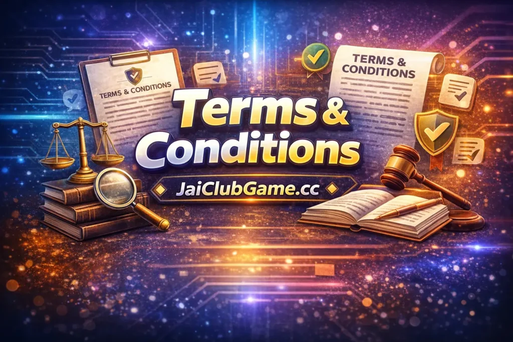 Terms and Conditions JaiClubGame.cc informational website usage policy and legal guidelines illustration